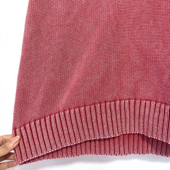 DEMYLEE Collared Cotton Sweater in Faded Red Size S - Picture 5 of 12